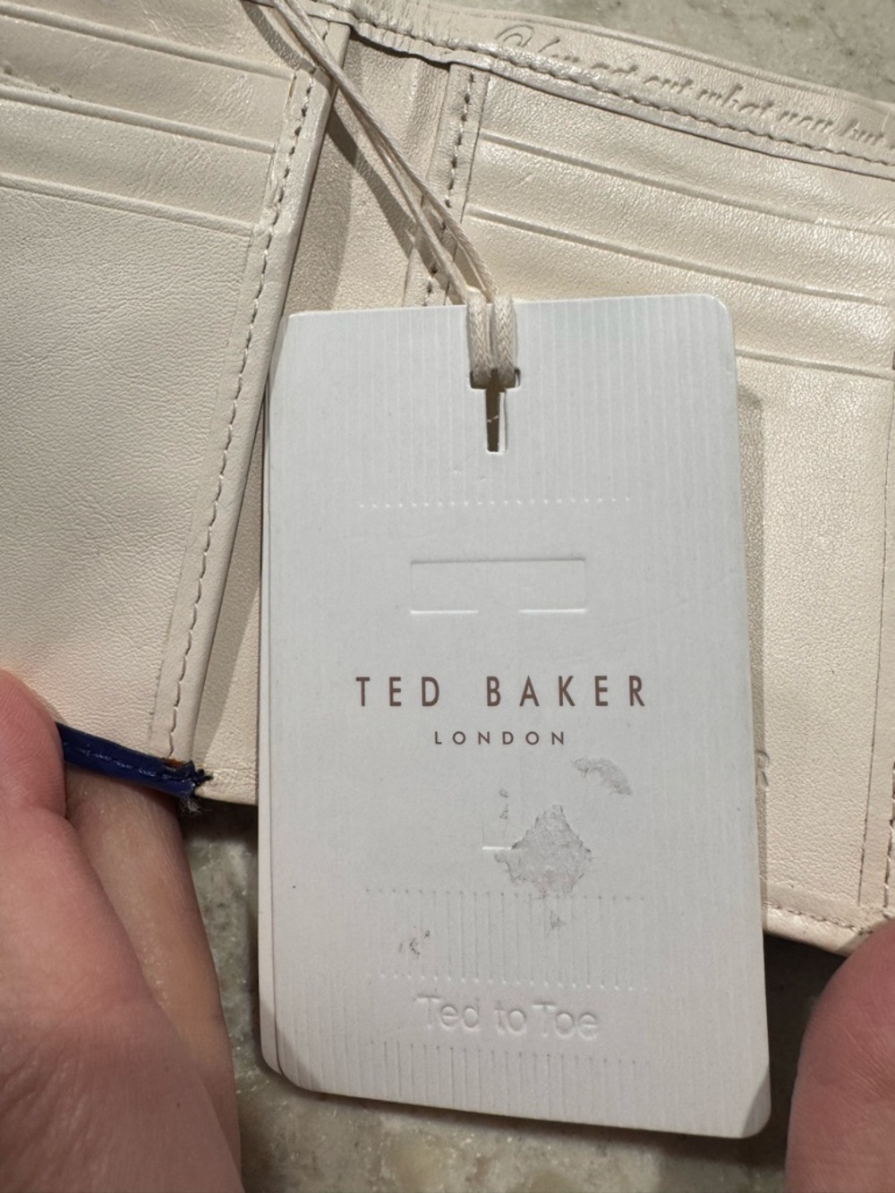 Ted Baker Patent Leather Clasp Wallet - Cobalt Blue with Gold Hardware - Picture 6 of 7